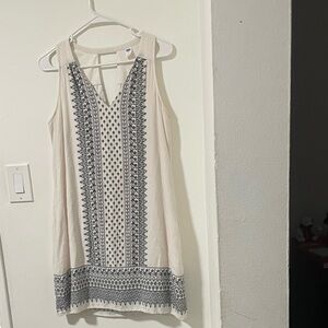 Old Navy Sleeveless V-Neck Midi Aztec Boho Dress. Classic Black & White. Size S.